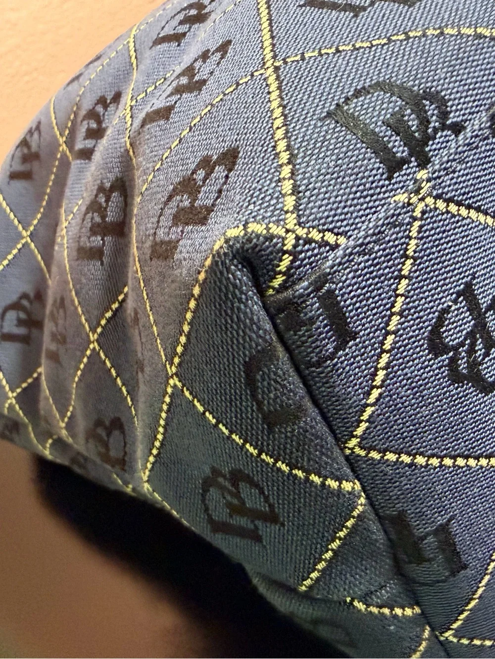 Dooney & Bourke Navy DB Logo Hobo with Gold Hardware Accent